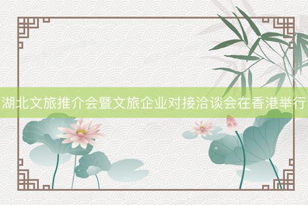 湖北文旅推介会暨文旅企业对接洽谈会在香港举行