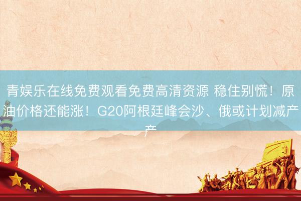 青娱乐在线免费观看免费高清资源 稳住别慌！原油价格还能涨！G20阿根廷峰会沙、俄或计划减产