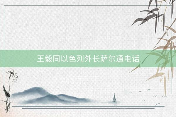 王毅同以色列外长萨尔通电话