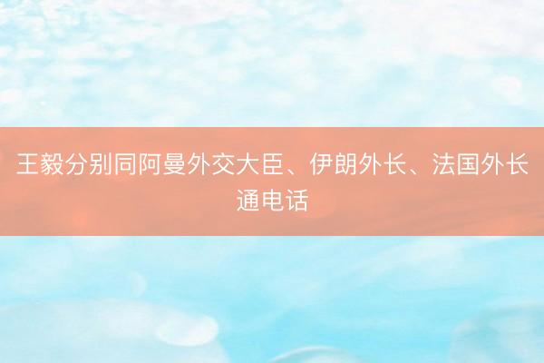 王毅分别同阿曼外交大臣、伊朗外长、法国外长通电话