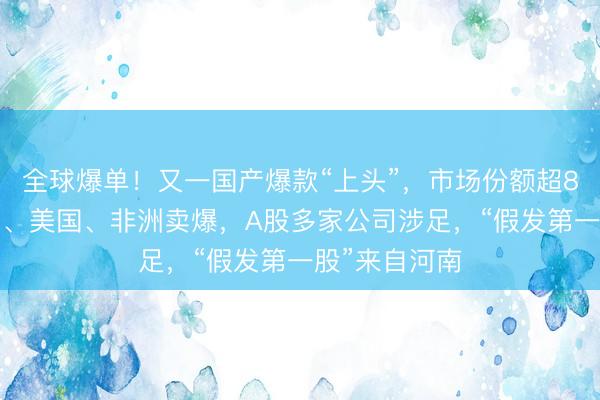 全球爆单！又一国产爆款“上头”，市场份额超80%，在欧洲、美国、非洲卖爆，A股多家公司涉足，“假发第一股”来自河南