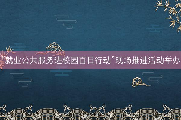 “就业公共服务进校园百日行动”现场推进活动举办