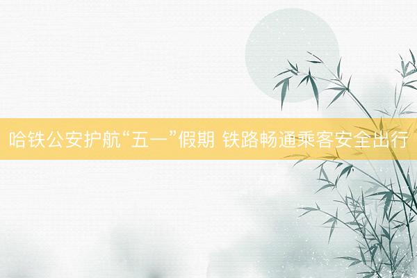 哈铁公安护航“五一”假期 铁路畅通乘客安全出行
