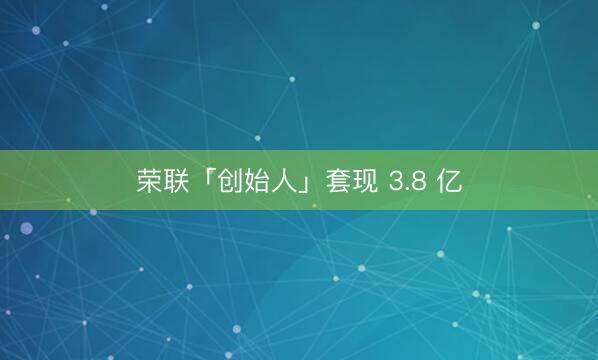荣联「创始人」套现 3.8 亿
