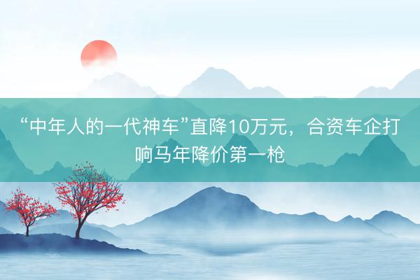 “中年人的一代神车”直降10万元，合资车企打响马年降价第一枪