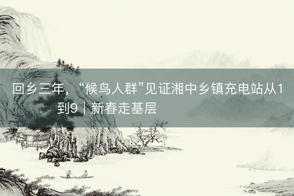 回乡三年，“候鸟人群”见证湘中乡镇充电站从1到9｜新春走基层​​​​​​​