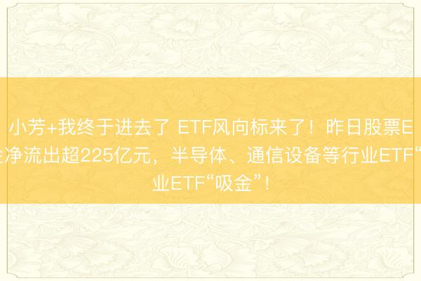 小芳+我终于进去了 ETF风向标来了！昨日股票ETF资金净流出超225亿元，半导体、通信设备等行业ETF“吸金”！