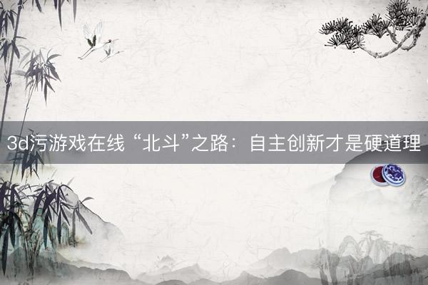 3d污游戏在线 “北斗”之路：自主创新才是硬道理