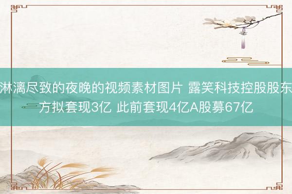 淋漓尽致的夜晚的视频素材图片 露笑科技控股股东方拟套现3亿 此前套现4亿A股募67亿