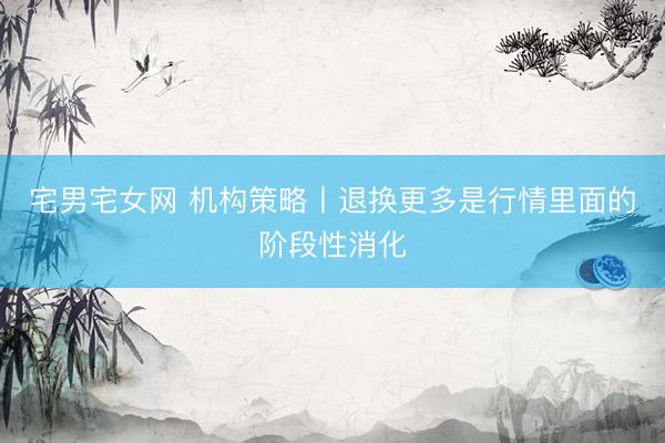 宅男宅女网 机构策略丨退换更多是行情里面的阶段性消化
