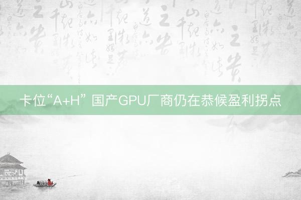 卡位“A+H” 国产GPU厂商仍在恭候盈利拐点